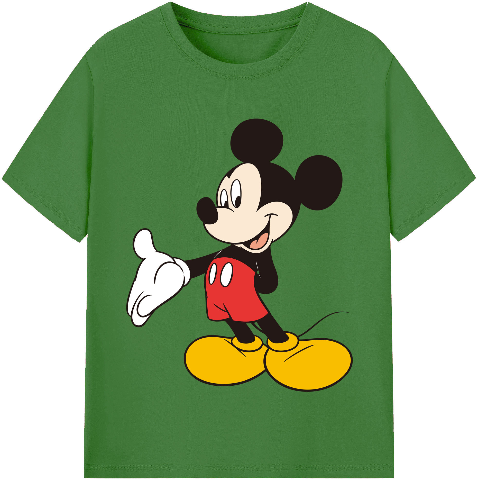 （画像用） ミッキーマウス Mickey Mouse レディースカジュアルプリントTシャツ（綿100％）